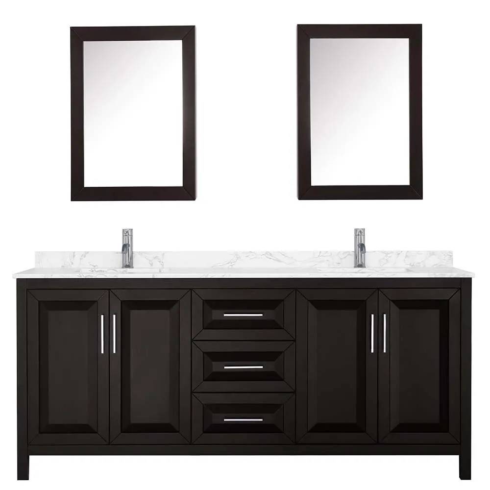 Daria 80 Inch Double Bathroom Vanity in Dark Espresso