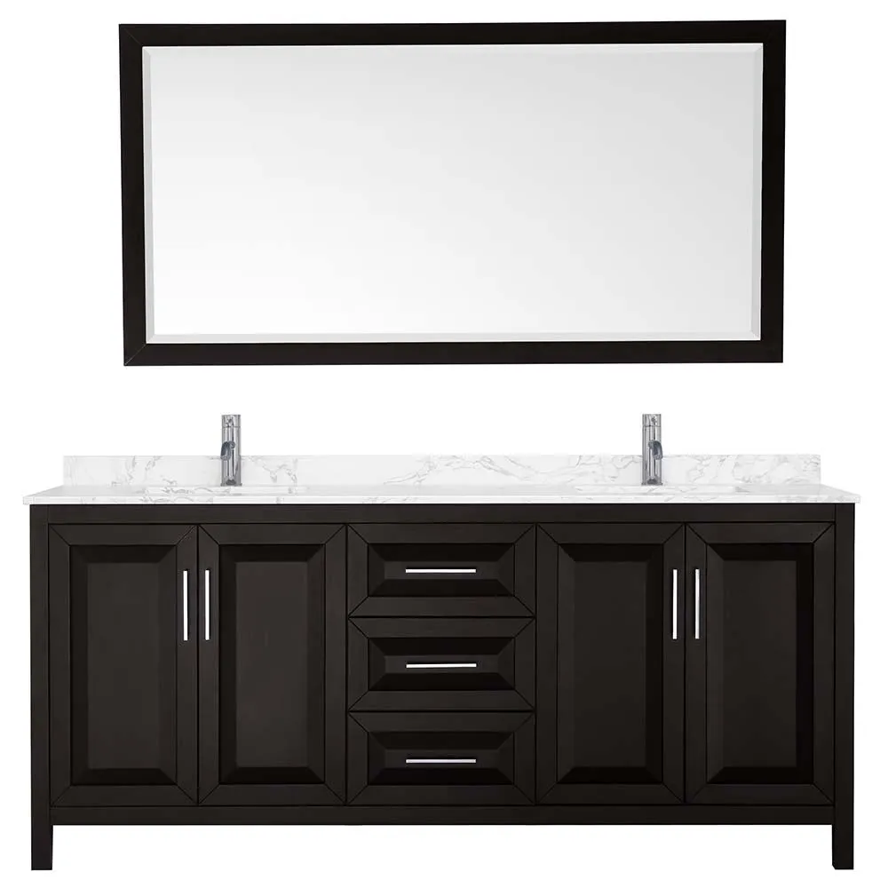 Daria 80 Inch Double Bathroom Vanity in Dark Espresso
