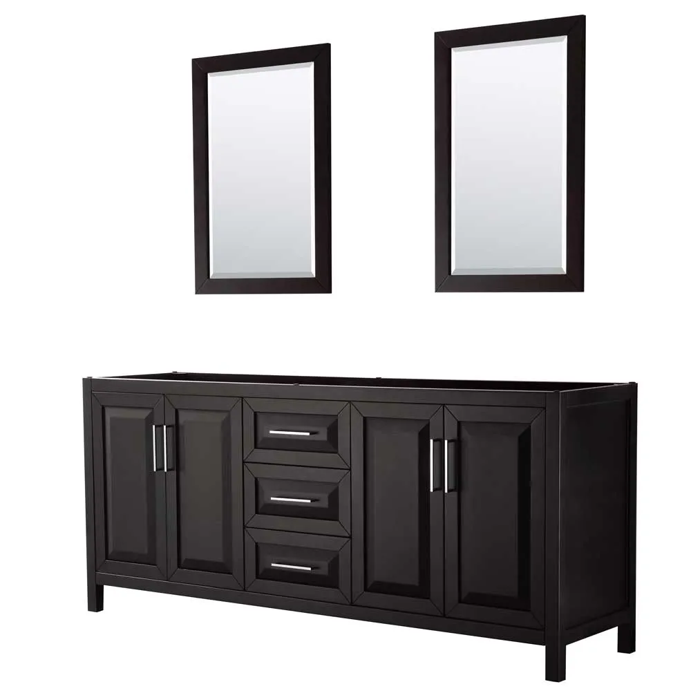 Daria 80 Inch Double Bathroom Vanity in Dark Espresso