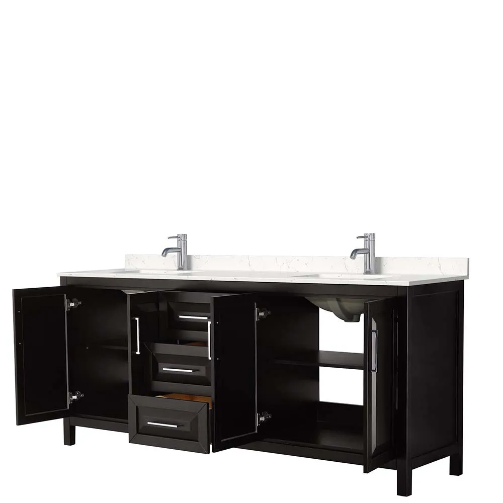 Daria 80 Inch Double Bathroom Vanity in Dark Espresso