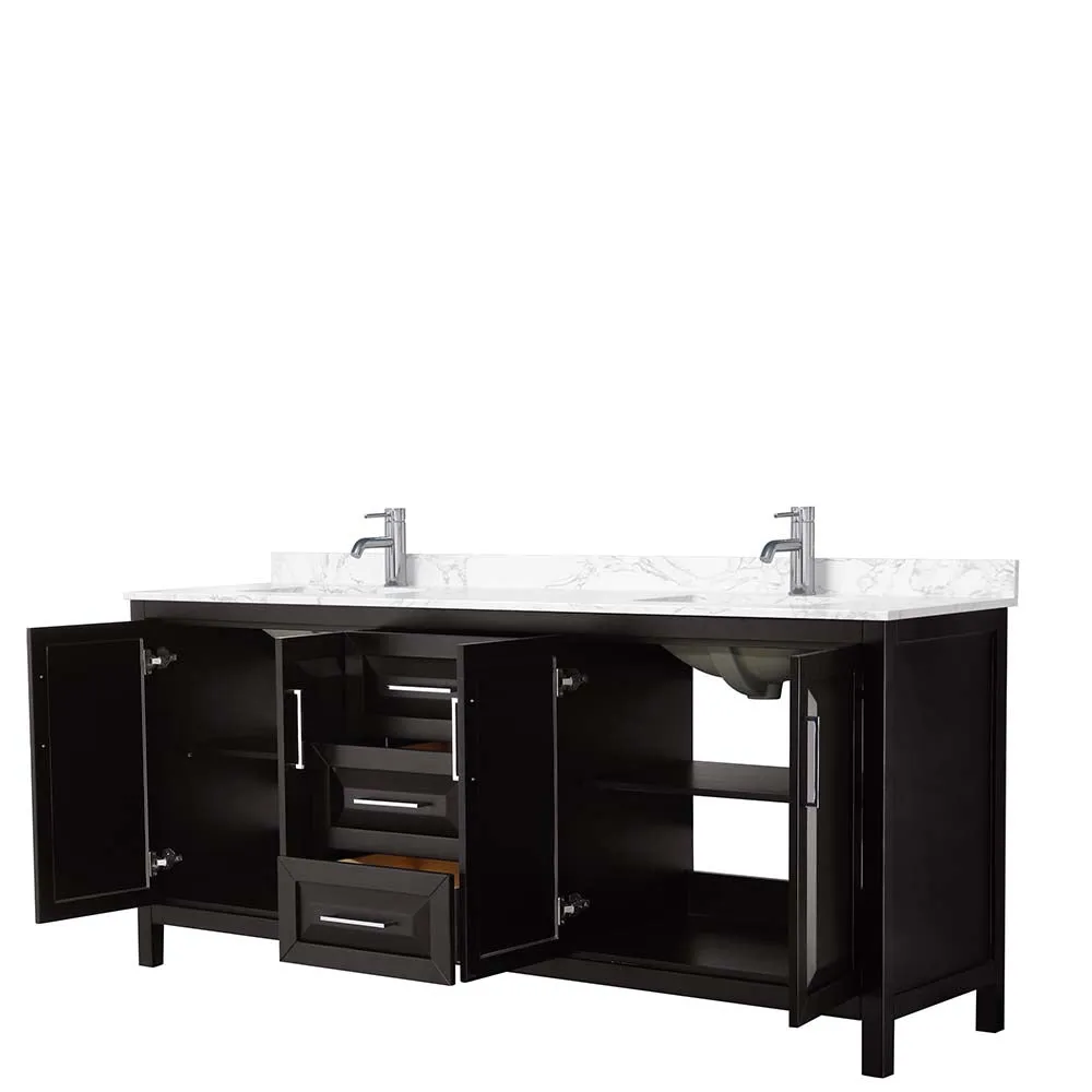 Daria 80 Inch Double Bathroom Vanity in Dark Espresso