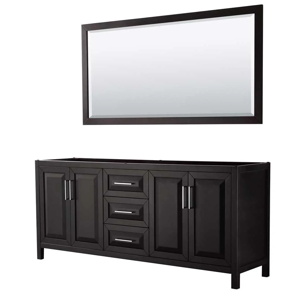Daria 80 Inch Double Bathroom Vanity in Dark Espresso