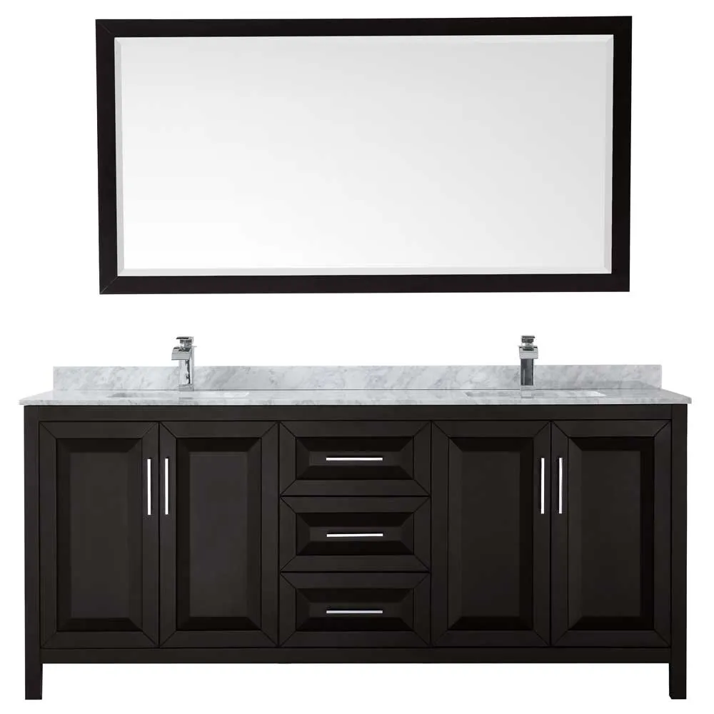 Daria 80 Inch Double Bathroom Vanity in Dark Espresso