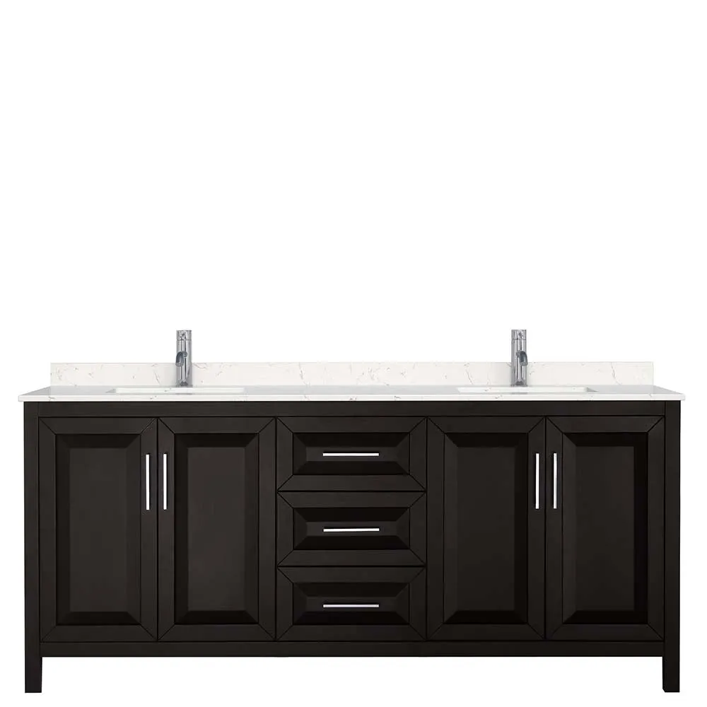 Daria 80 Inch Double Bathroom Vanity in Dark Espresso