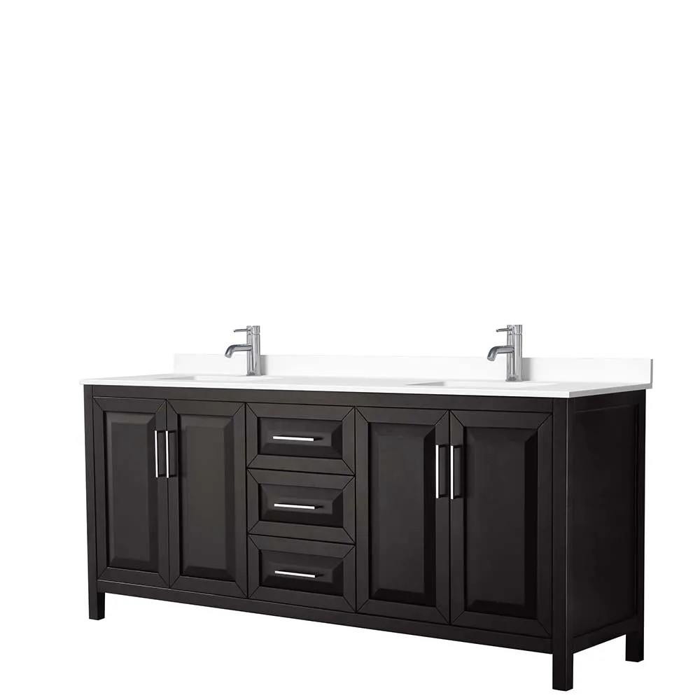 Daria 80 Inch Double Bathroom Vanity in Dark Espresso