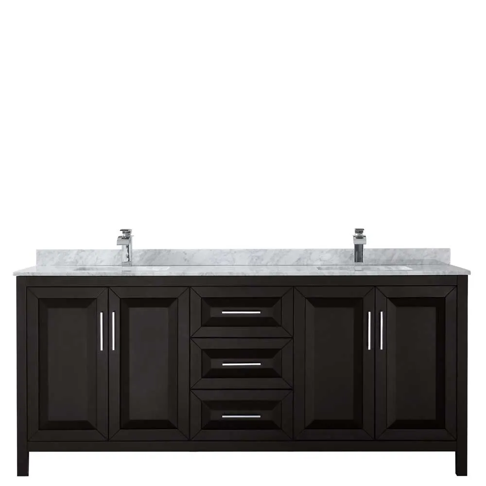 Daria 80 Inch Double Bathroom Vanity in Dark Espresso