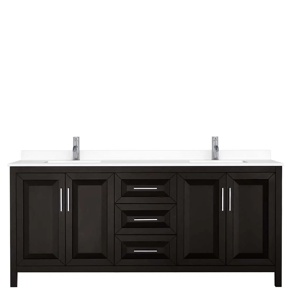 Daria 80 Inch Double Bathroom Vanity in Dark Espresso