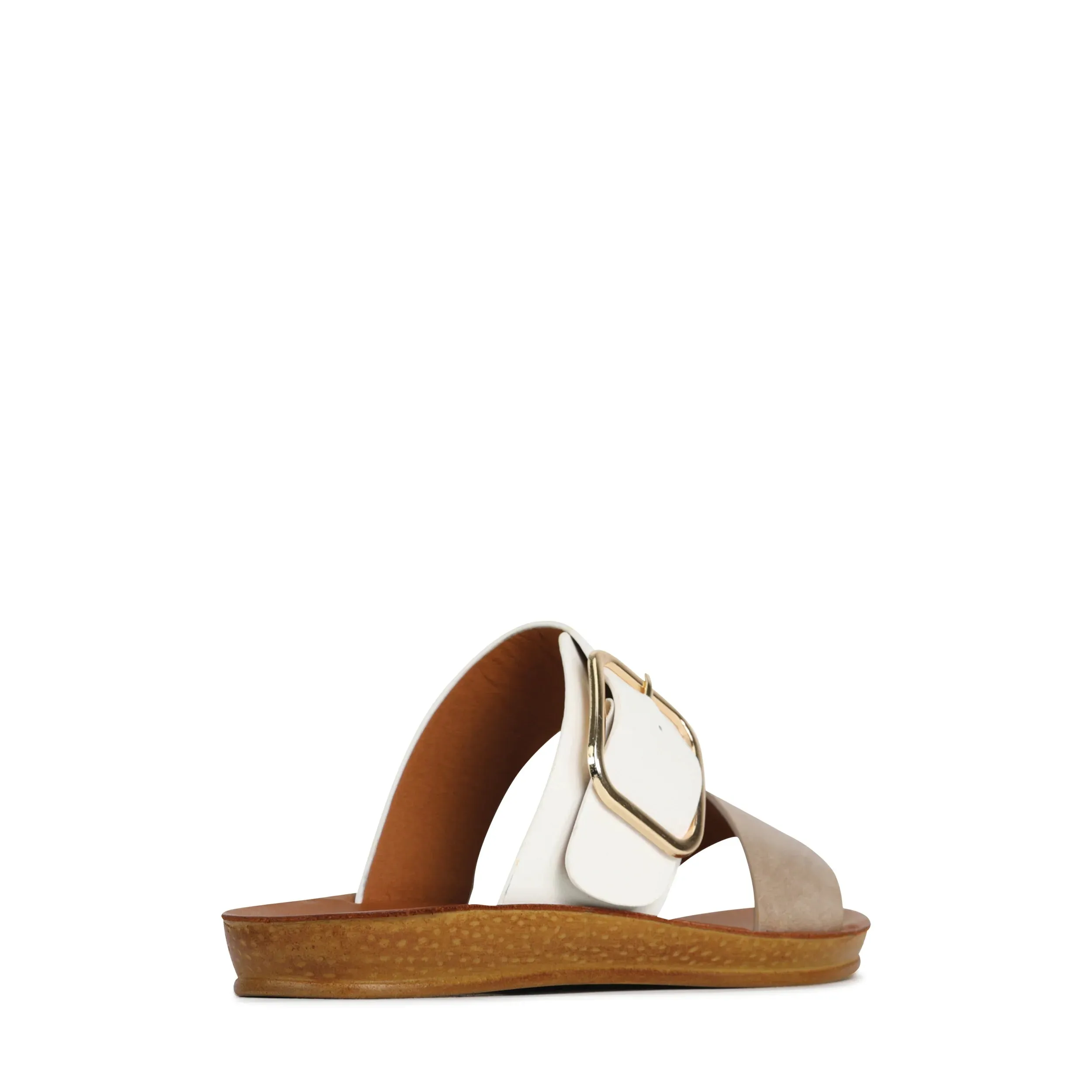 Doti Slides White & Taupe