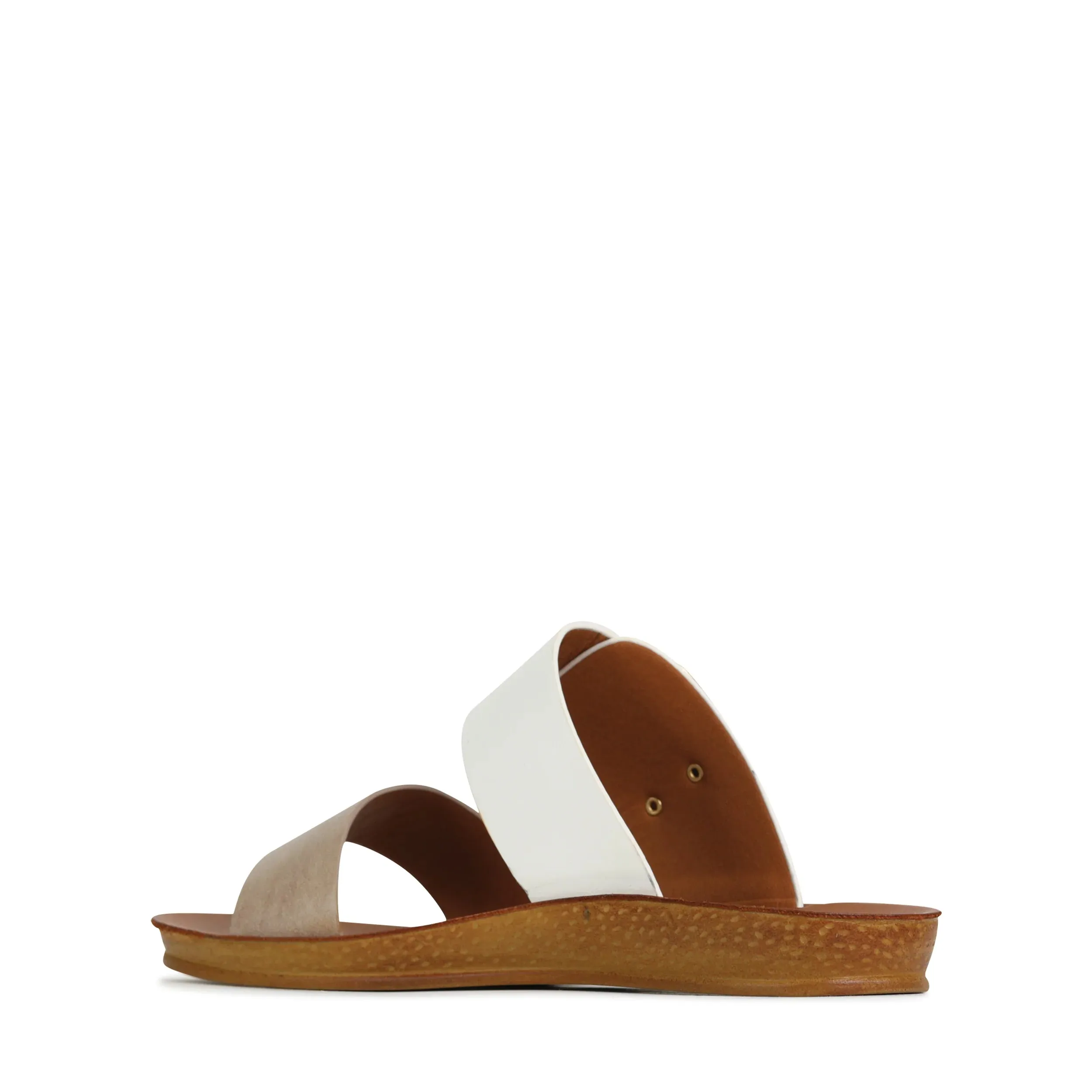 Doti Slides White & Taupe