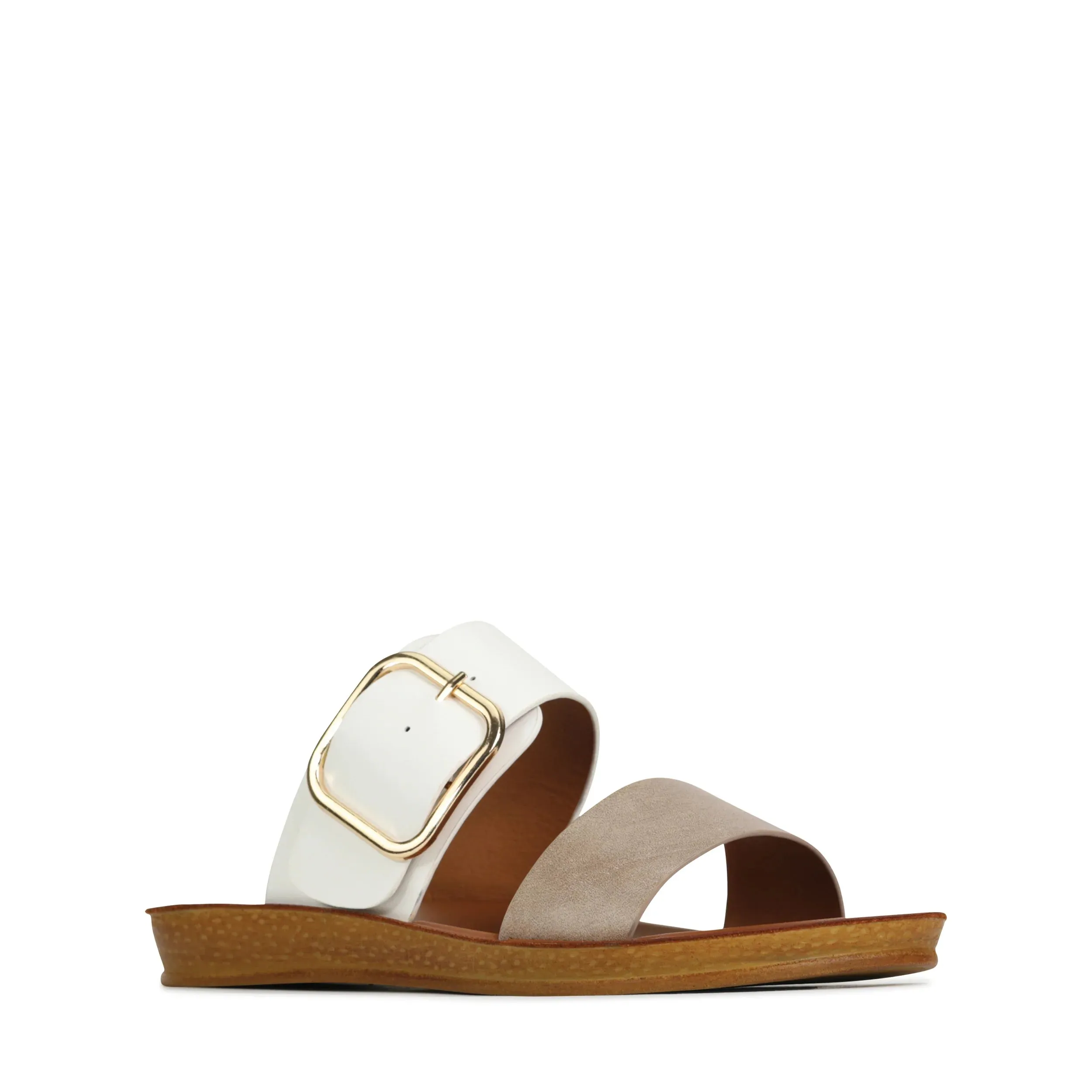 Doti Slides White & Taupe