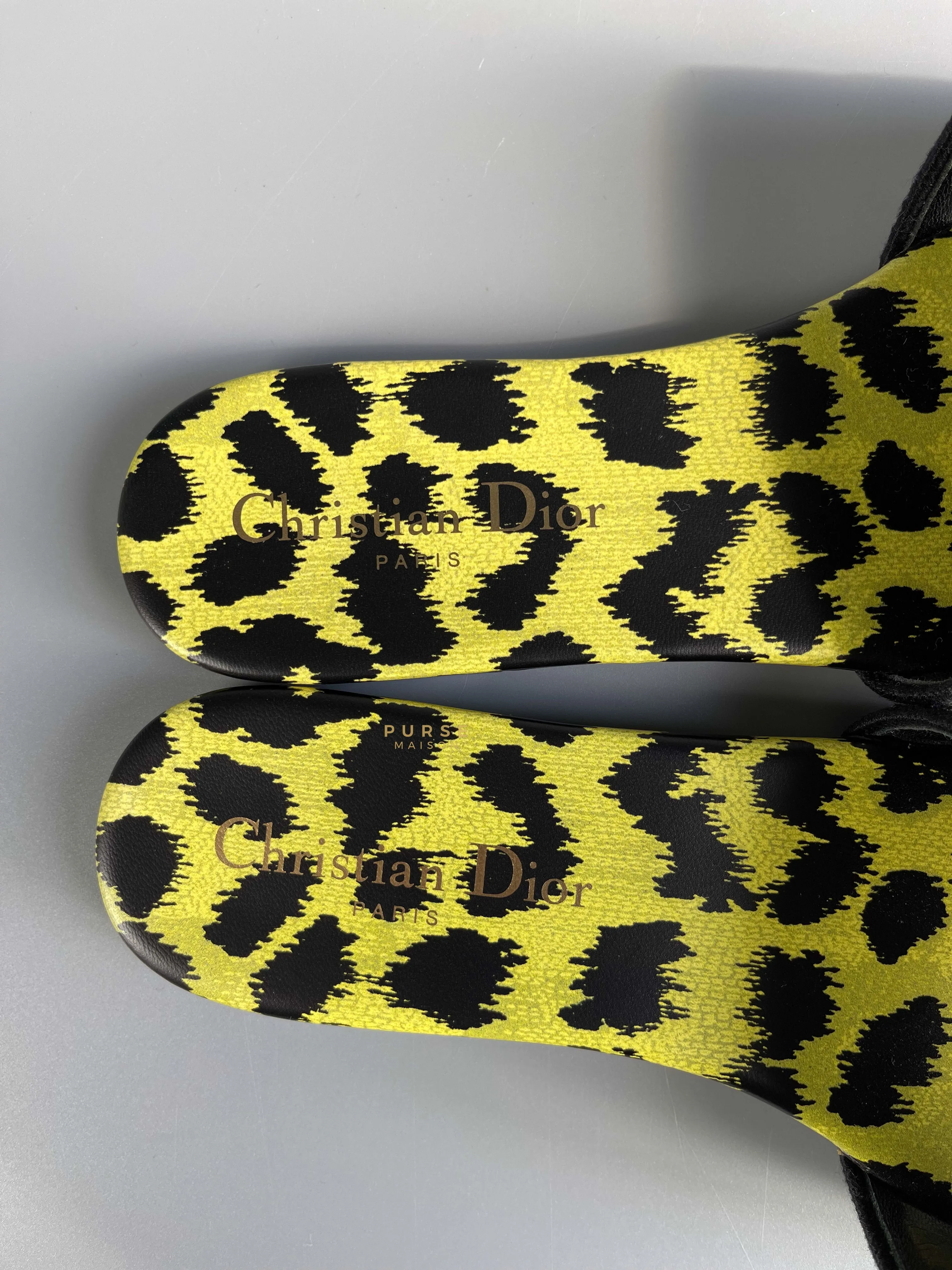 DWAY Slides Leopard Light Green Size 37
