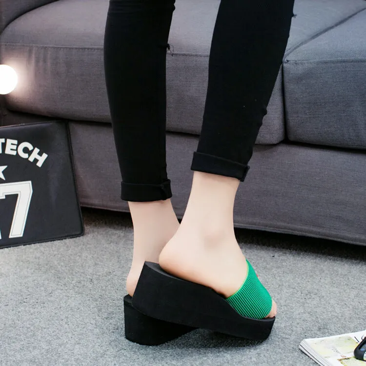 Elastic flat bottom slope wedges slippers