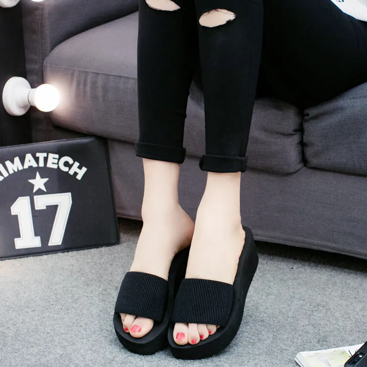 Elastic flat bottom slope wedges slippers