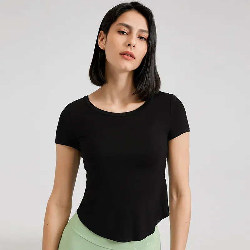 Elena Short Sleeve Twist Back Cutout Crop Top