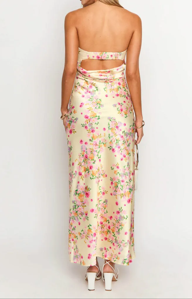 Gabriella Yellow Floral Maxi Dress 