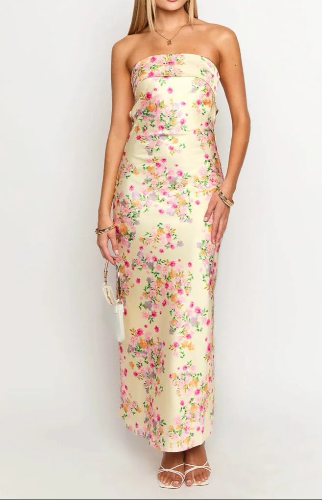 Gabriella Yellow Floral Maxi Dress 