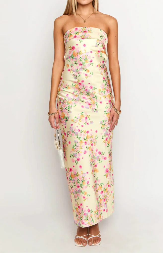 Gabriella Yellow Floral Maxi Dress 