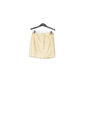 Gold metallic mini skirt