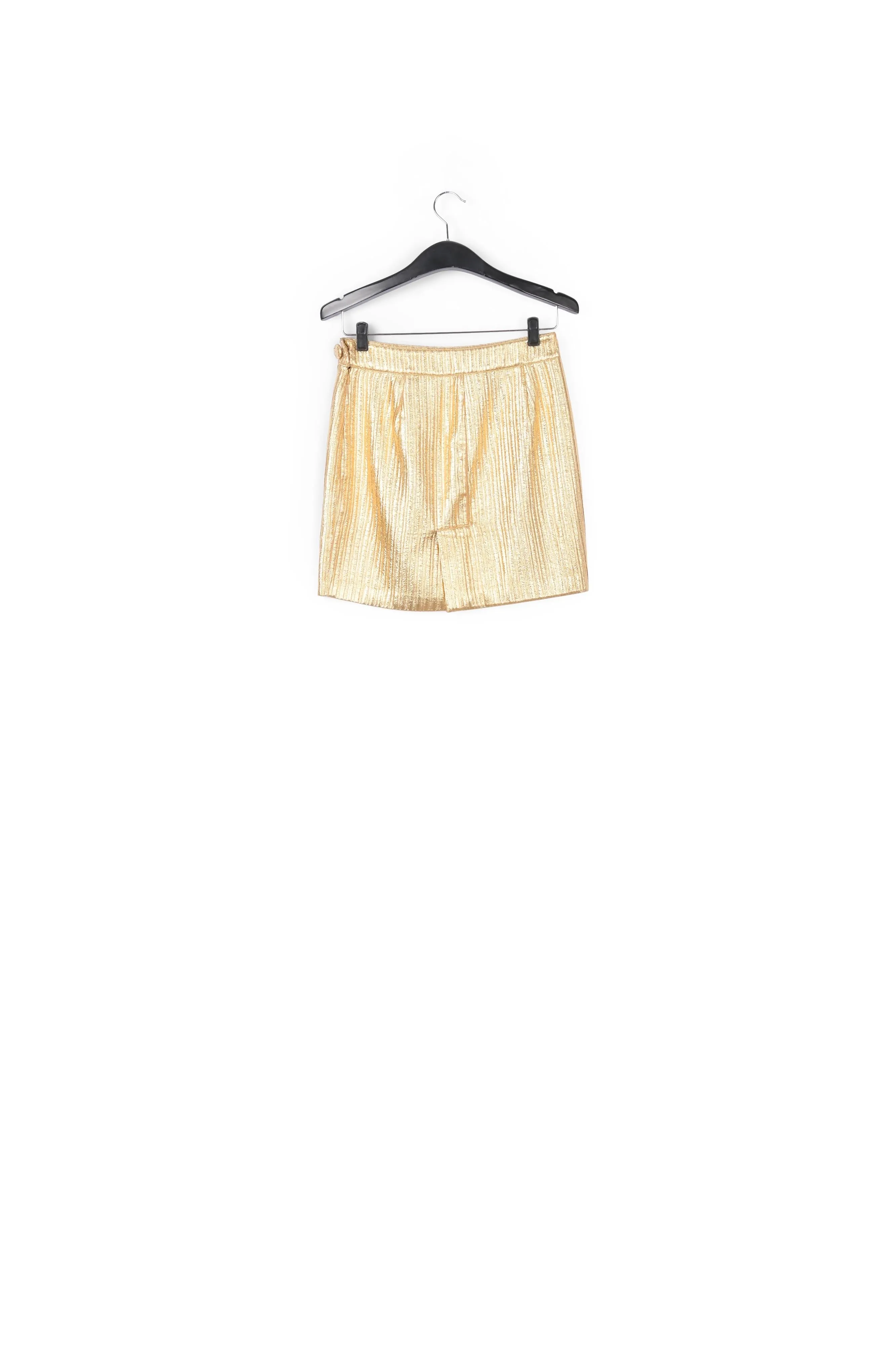 Gold metallic mini skirt