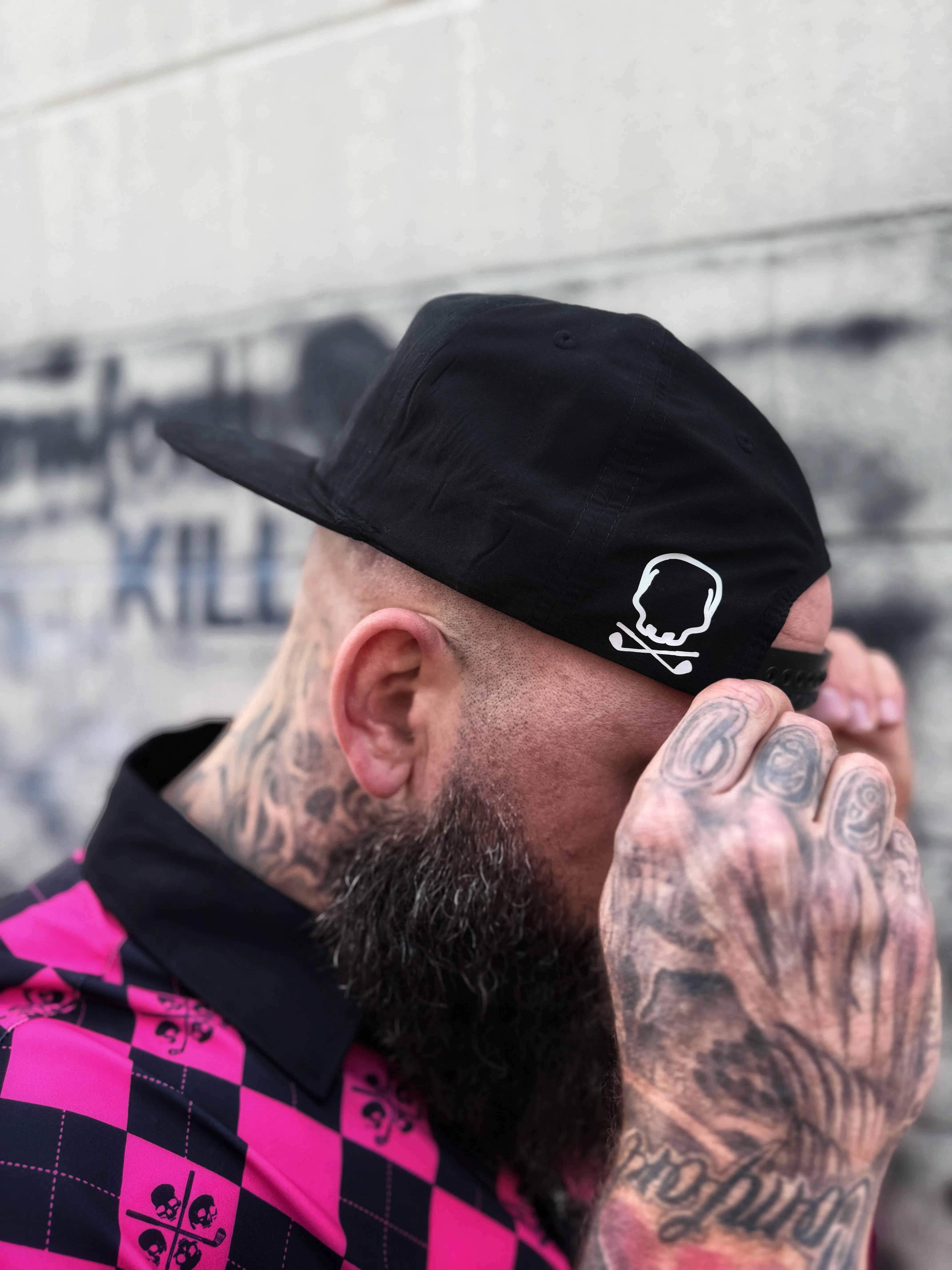 GOLF SKULL BLACK HAT