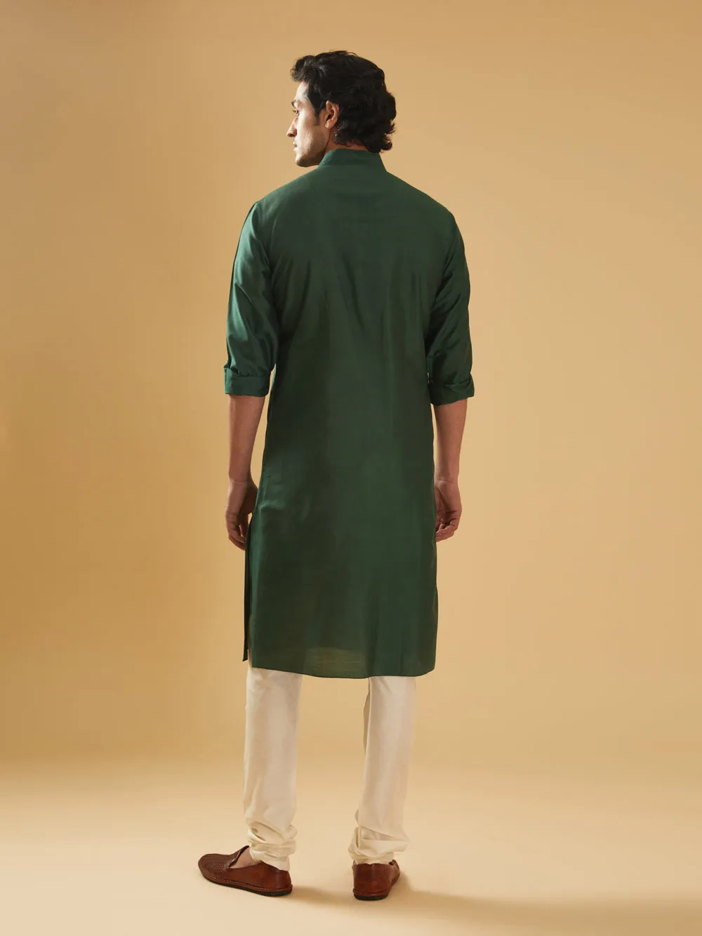 Green Silk Kurta