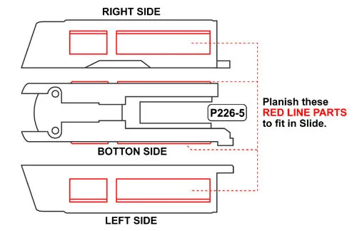 Guarder Aluminum Slide & Frame For MARUI P226 Rail (Black/Late Ver. Marking) - 2022 New Version