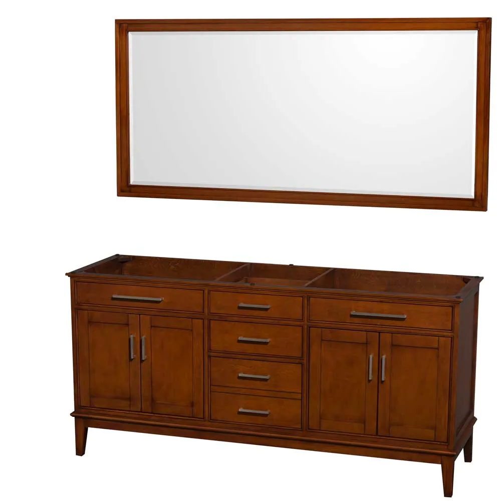Hatton 72 Inch Double Bathroom Vanity in Light Chestnut