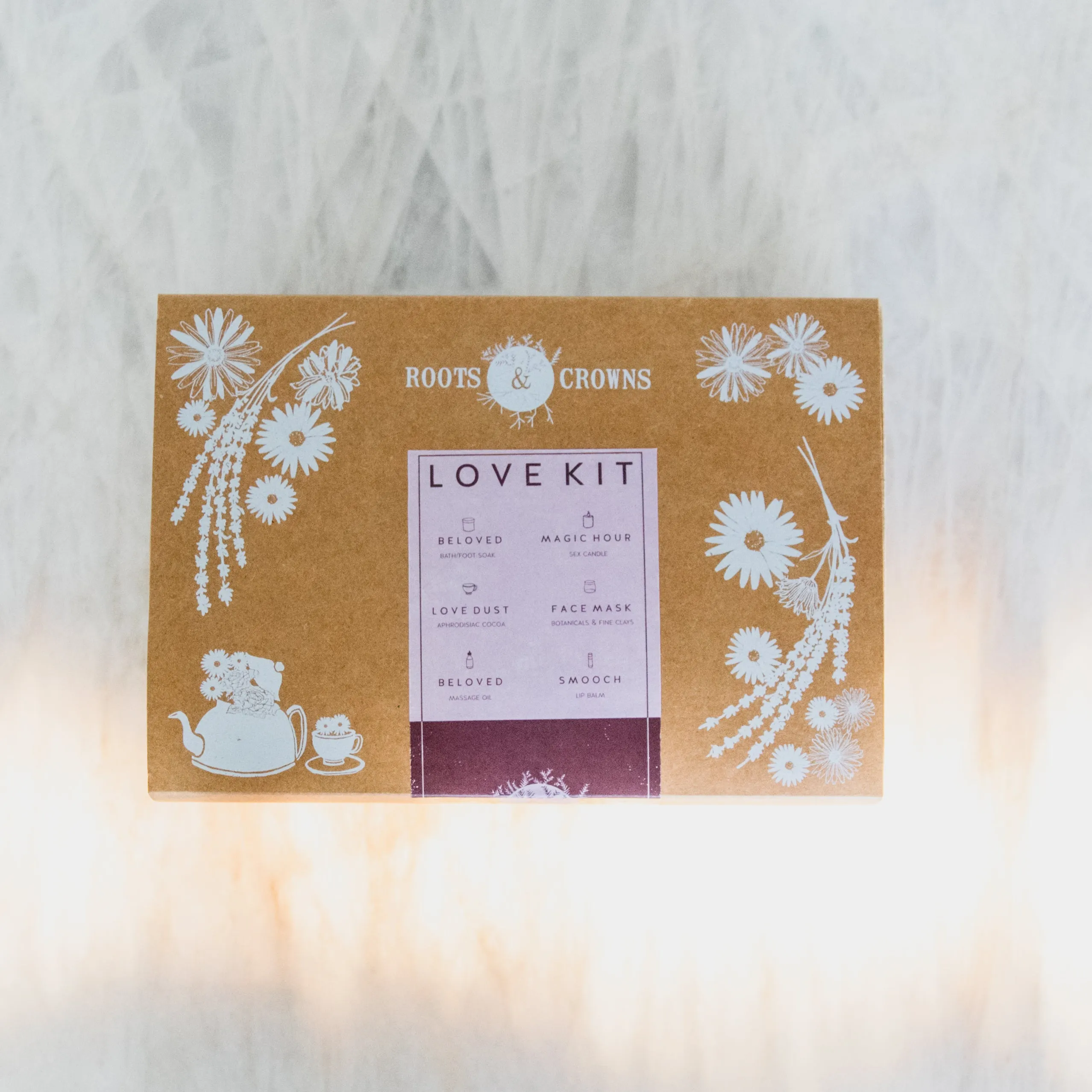 Herbal Love Kit: Bath Salts, Face Masks, Massage Oil, Aphrodisiac Cocoa, & Candle for a Sensual Beautiful Love Date!