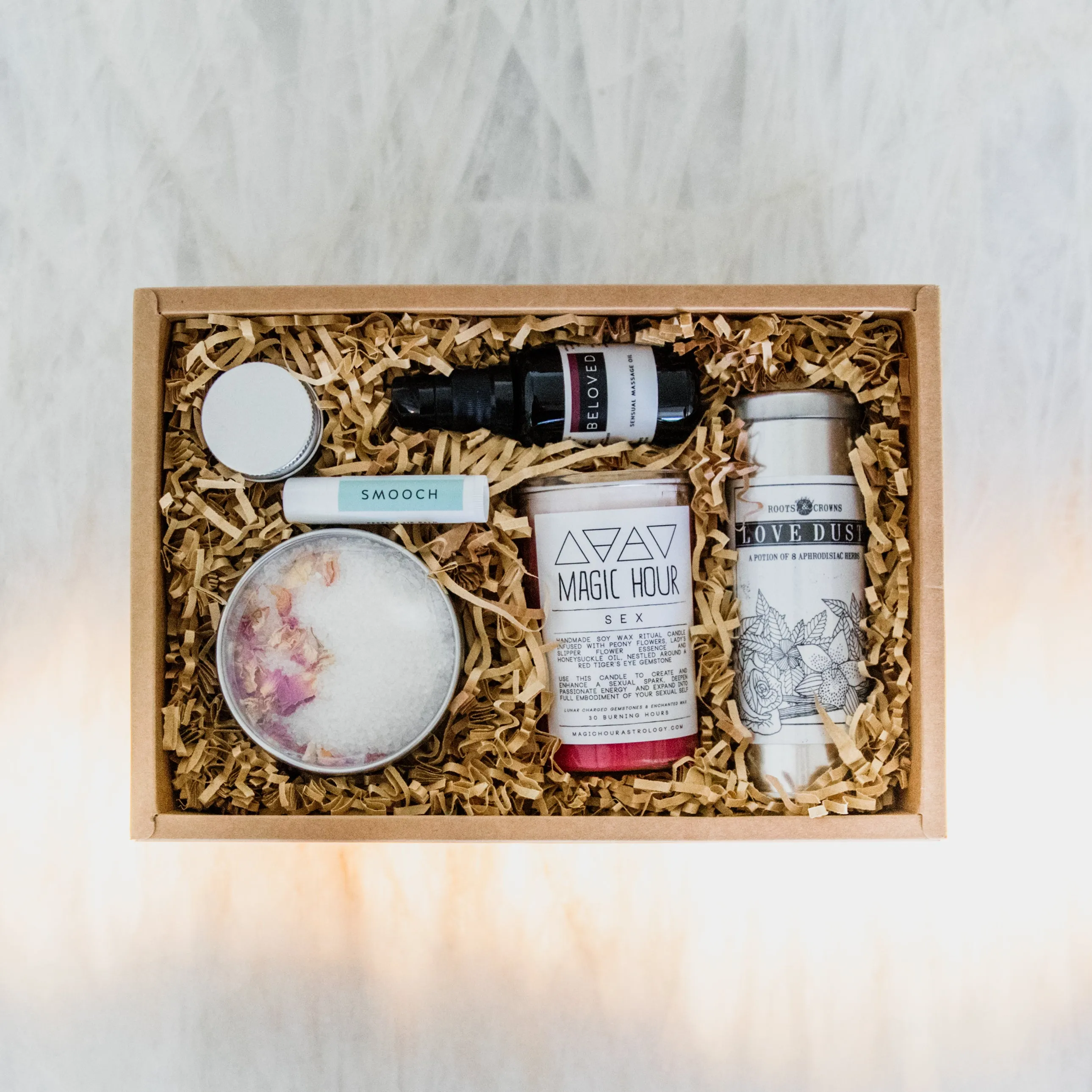 Herbal Love Kit: Bath Salts, Face Masks, Massage Oil, Aphrodisiac Cocoa, & Candle for a Sensual Beautiful Love Date!