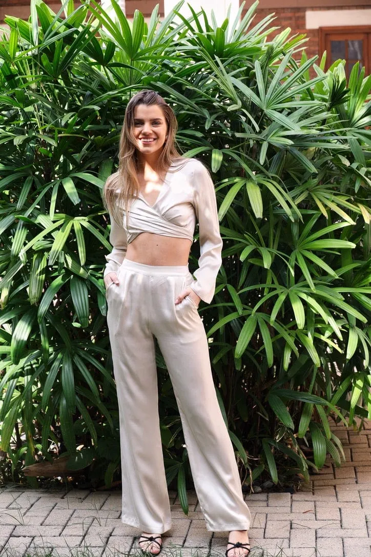 High-Waisted Silk Pant (Short, Regular & Long) - Last Chance Archive
