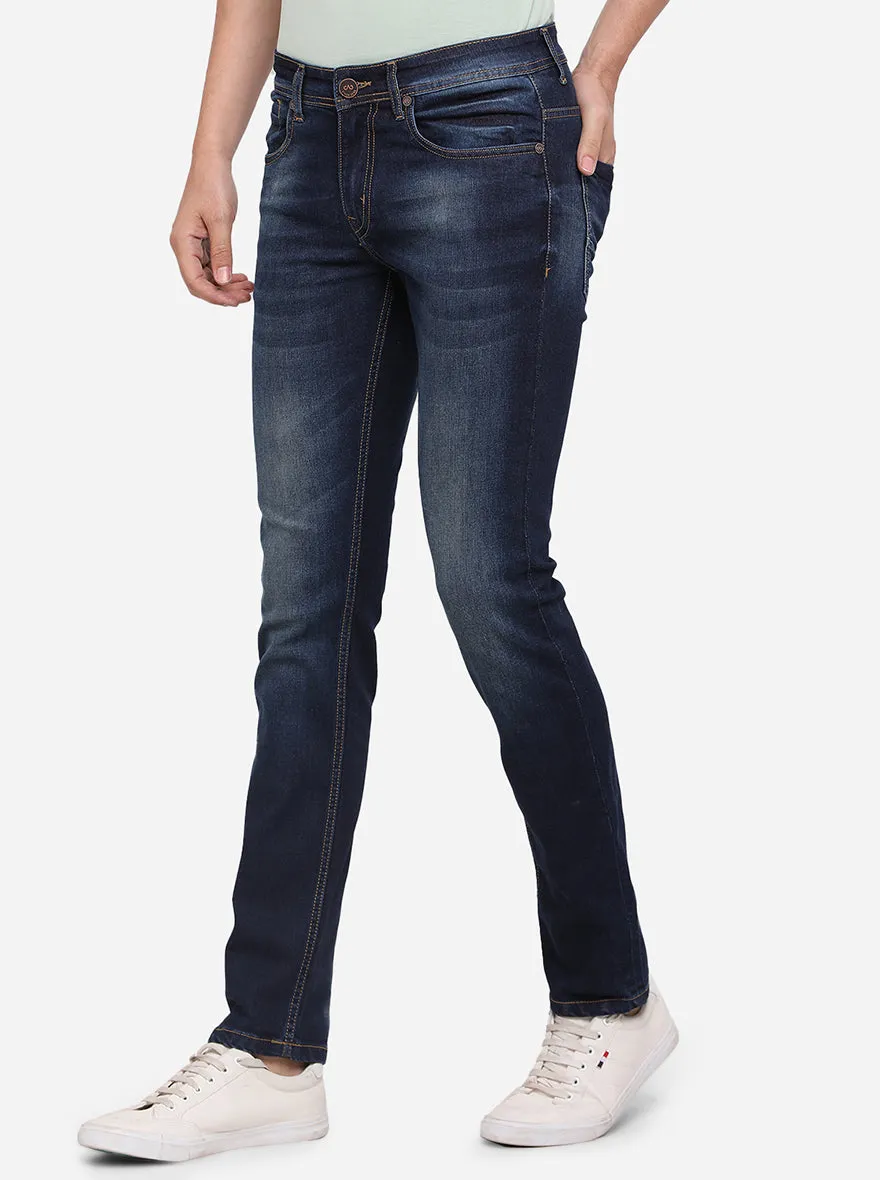 Indigo Blue Washed Slim Fit Jeans | JadeBlue