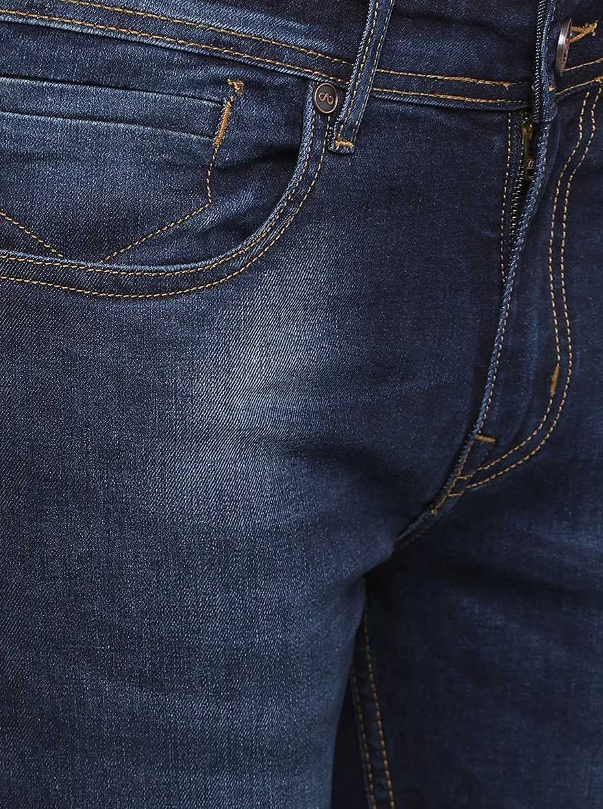 Indigo Blue Washed Slim Fit Jeans | JadeBlue