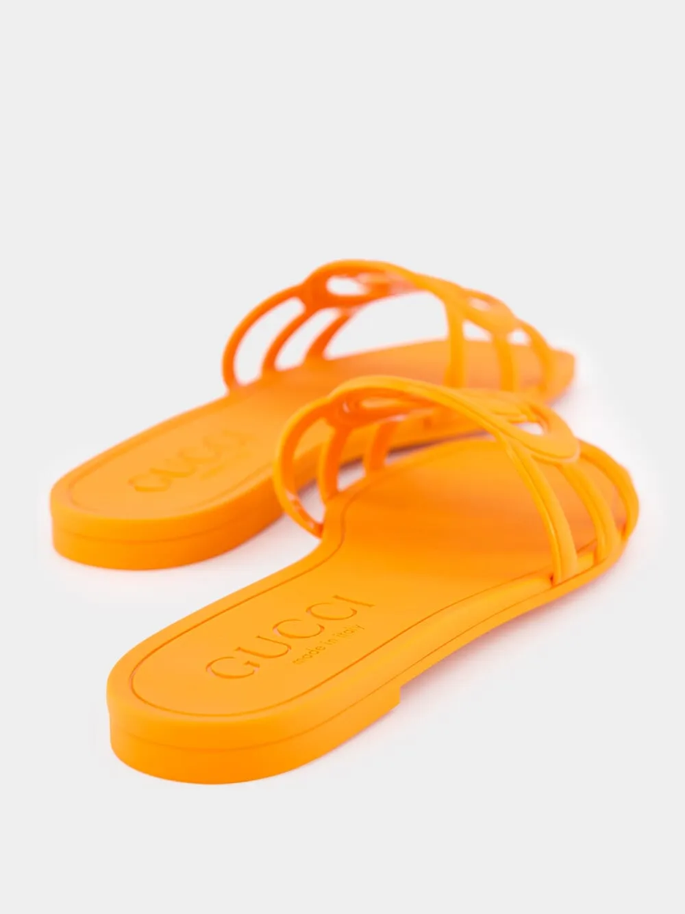 Interlocking G Orange Slide Sandal
