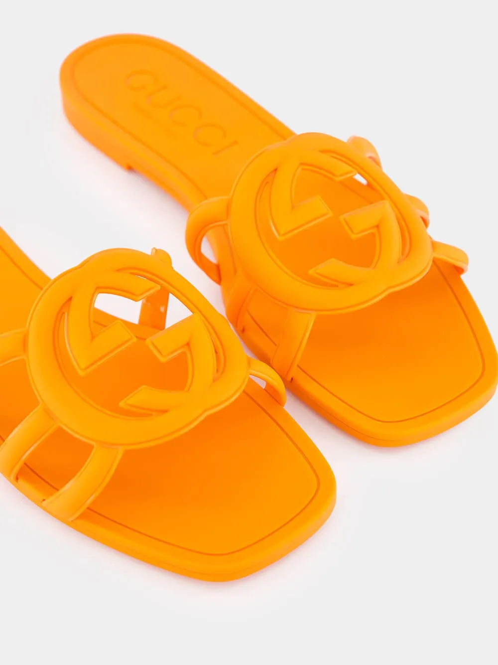 Interlocking G Orange Slide Sandal