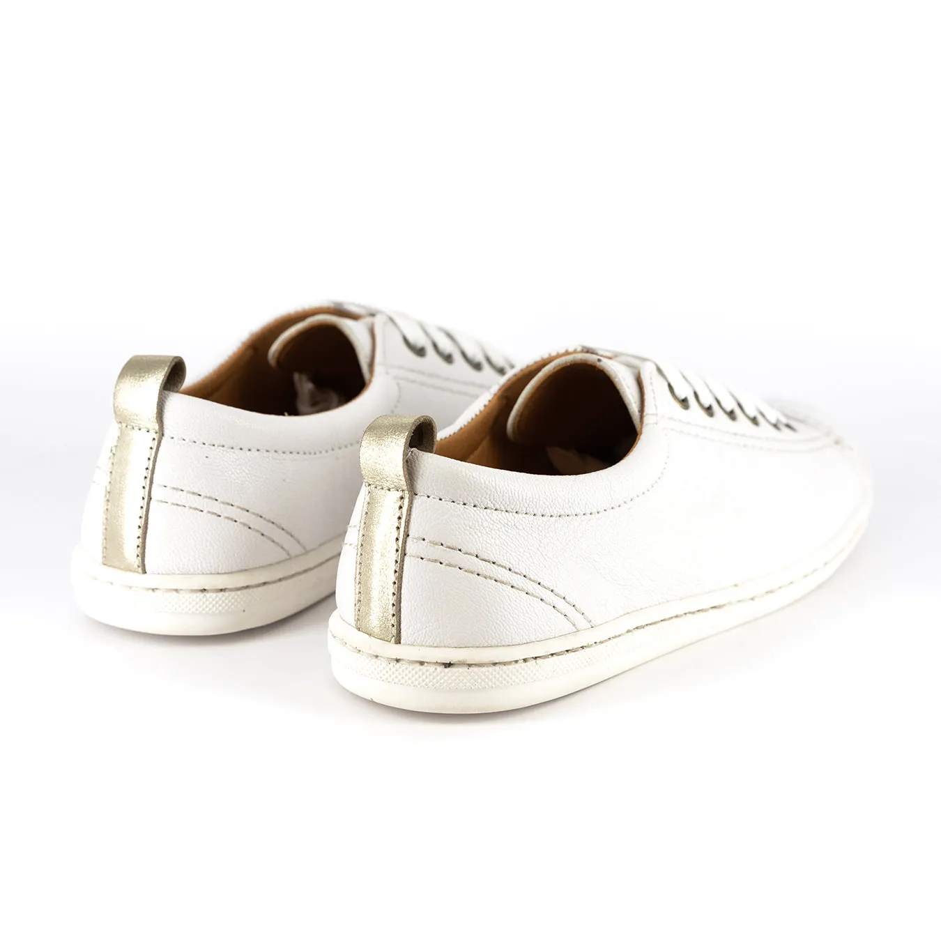 Kaniso : Ladies Leather Sneaker in White Cayak