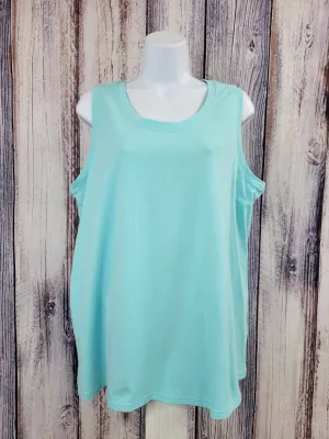 LARGE AQUA A598394 Sport Savvy Scoop-Neck Jersey Swing Tank