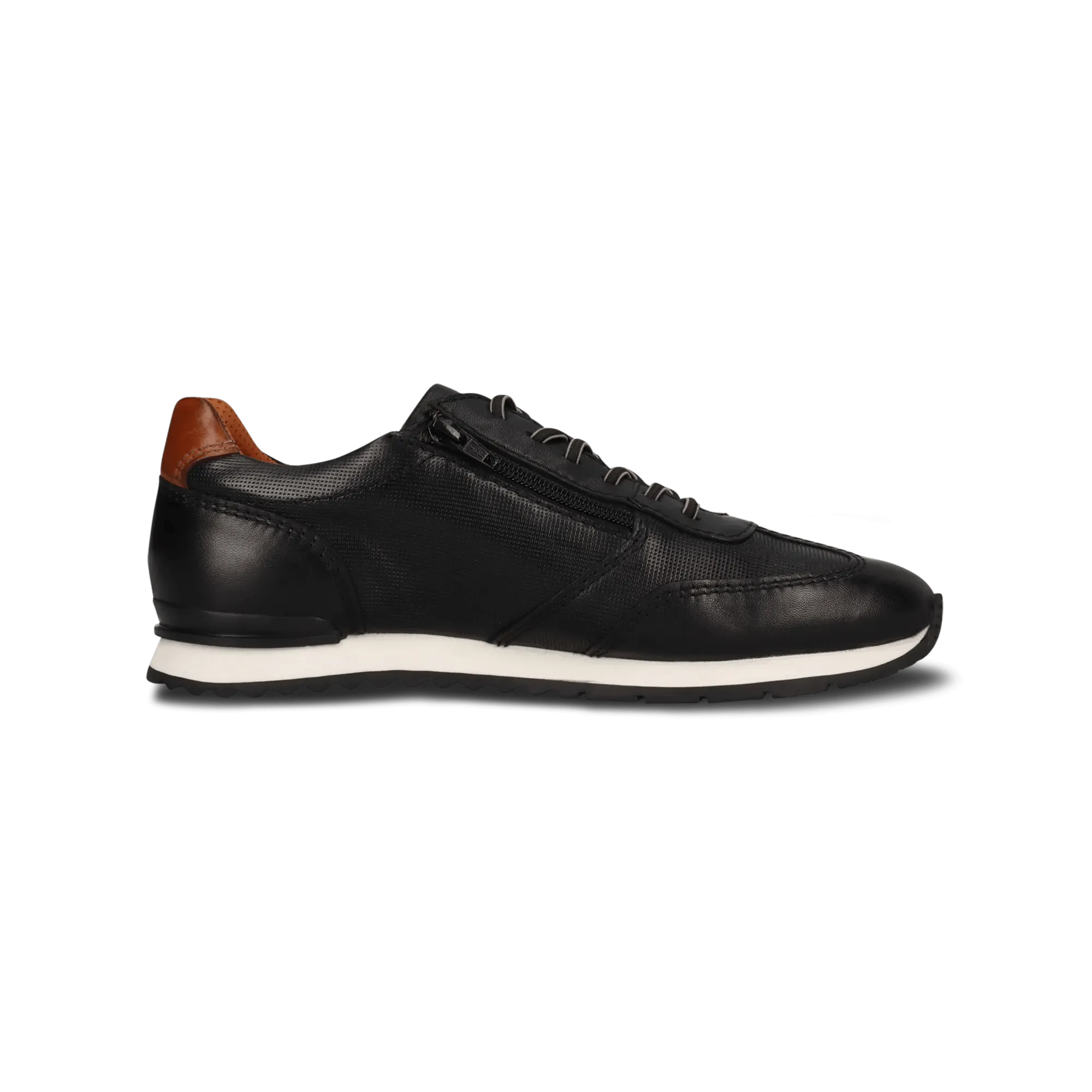 Leder Sneaker schwarz