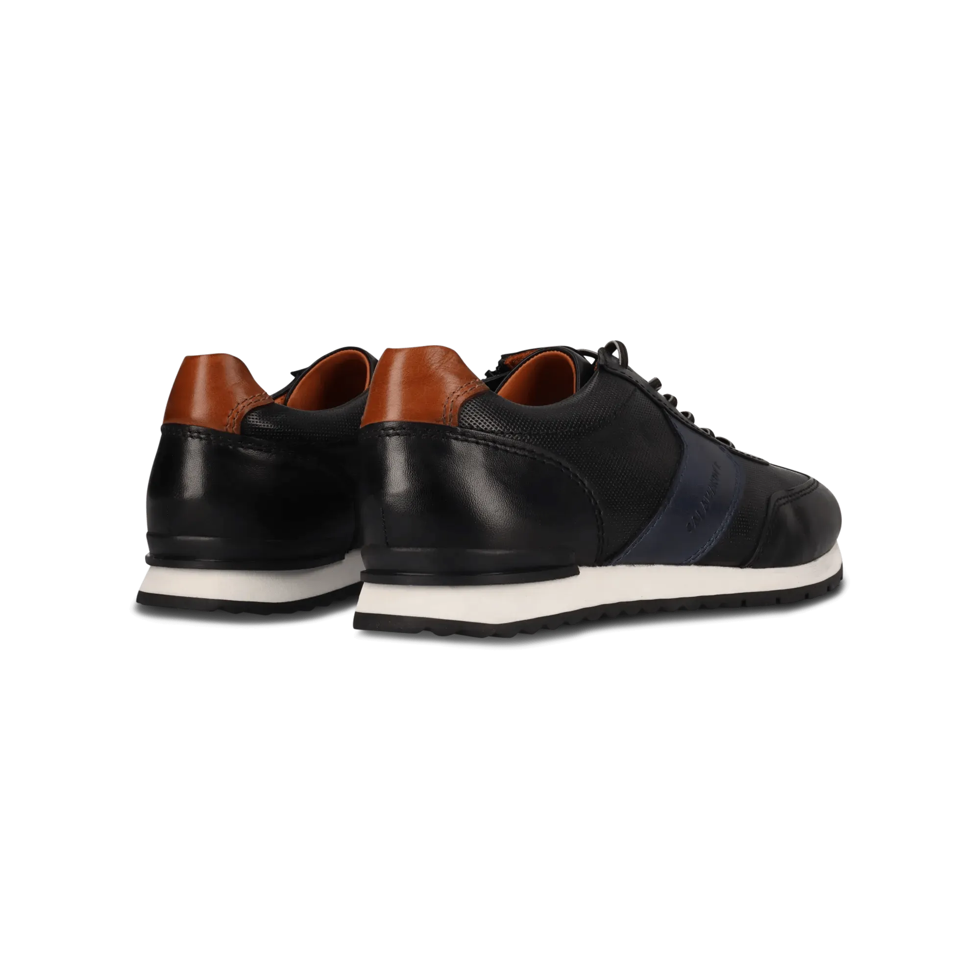 Leder Sneaker schwarz