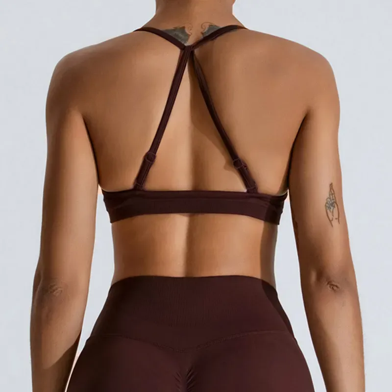 LockedIn Seamless Adjustable Strappy Ruched Sports Bra