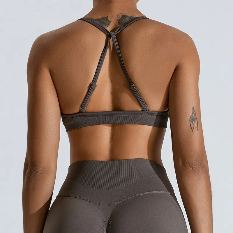 LockedIn Seamless Adjustable Strappy Ruched Sports Bra