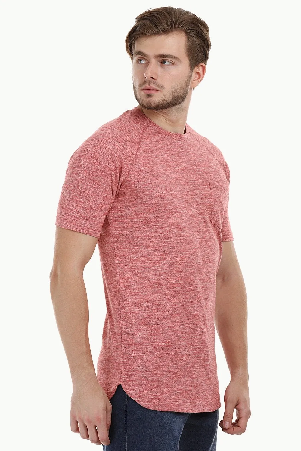 Long Heather Rust Red T-Shirt