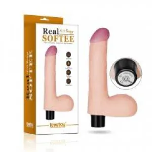 Lovetoy Real Softee 8'' Vibrating Realistic Dildo with Balls - Light