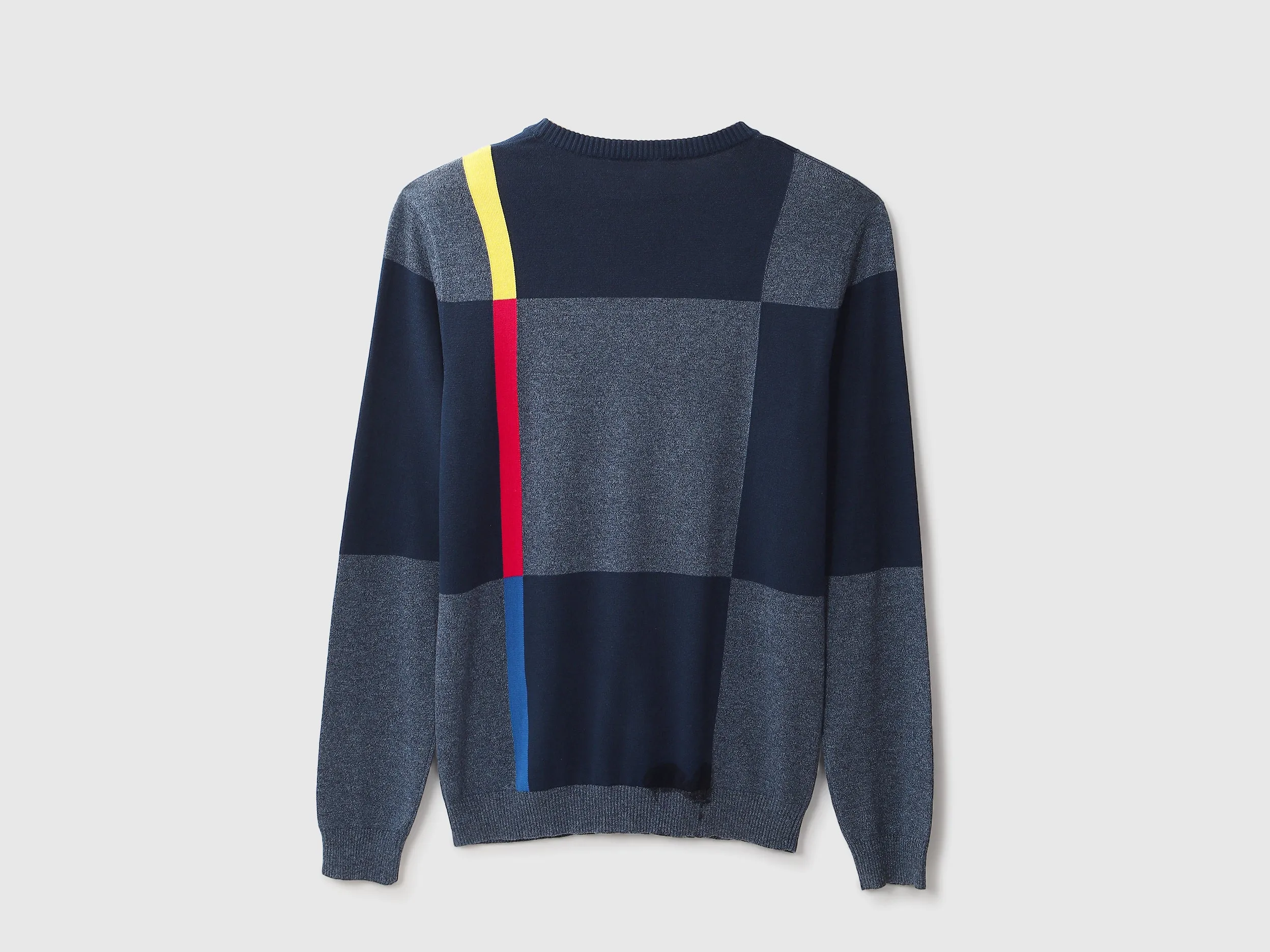 Mens Long Sleeve Check Sweater