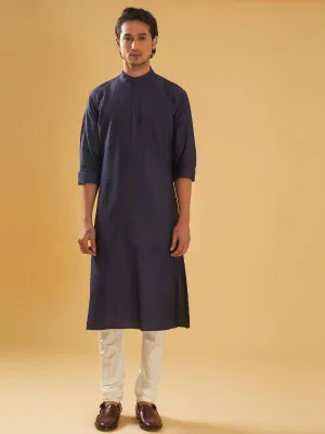 Navy Silk Kurta