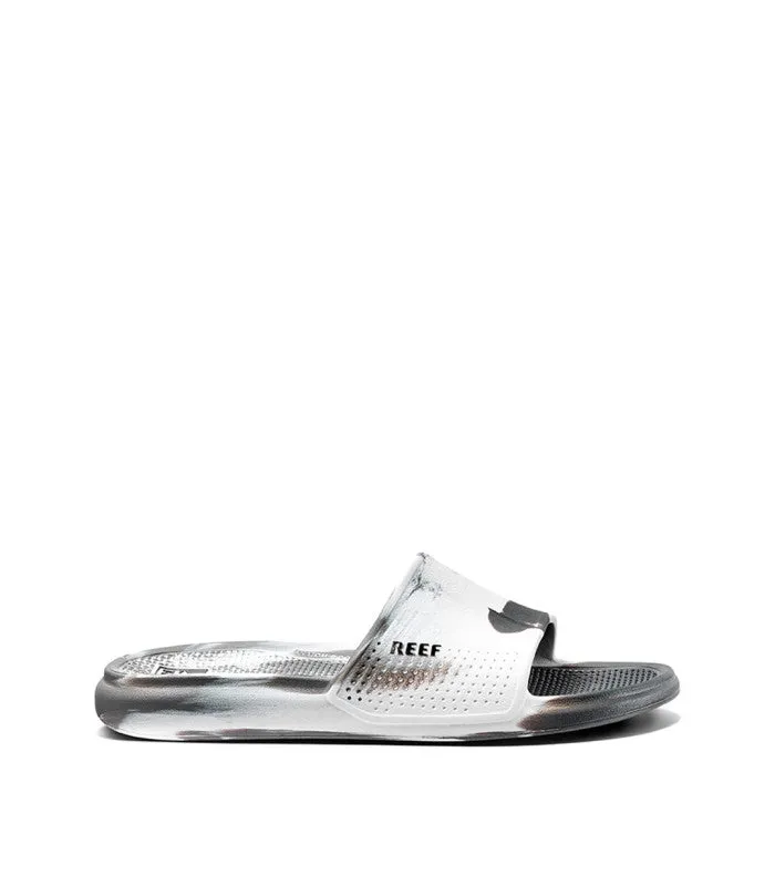 Oasis Slide Mens White/Grey Marble