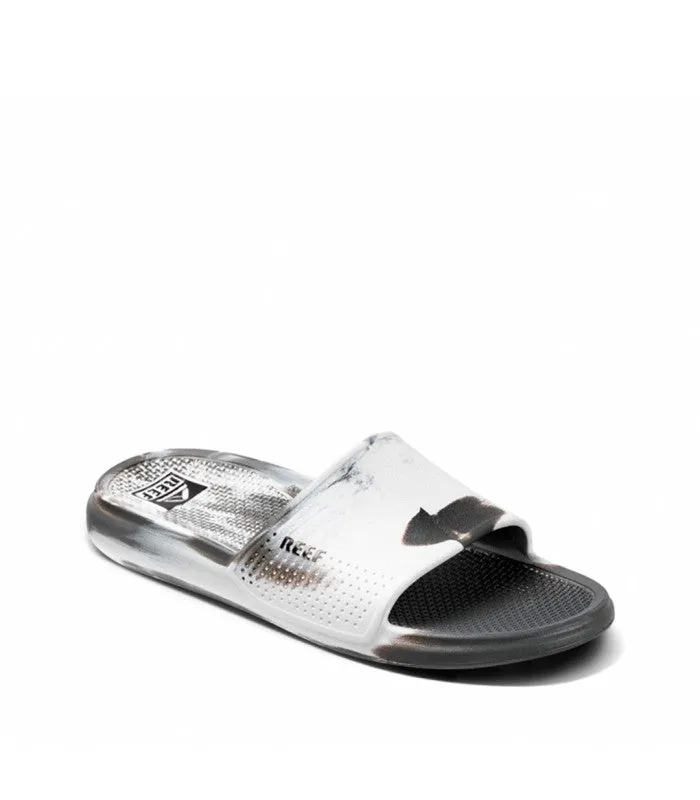 Oasis Slide Mens White/Grey Marble