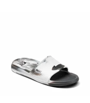 Oasis Slide Mens White/Grey Marble