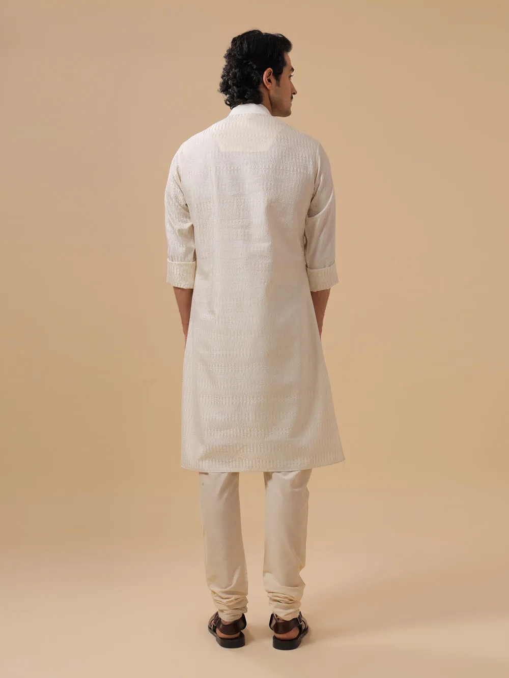 Off White Silk Kurta