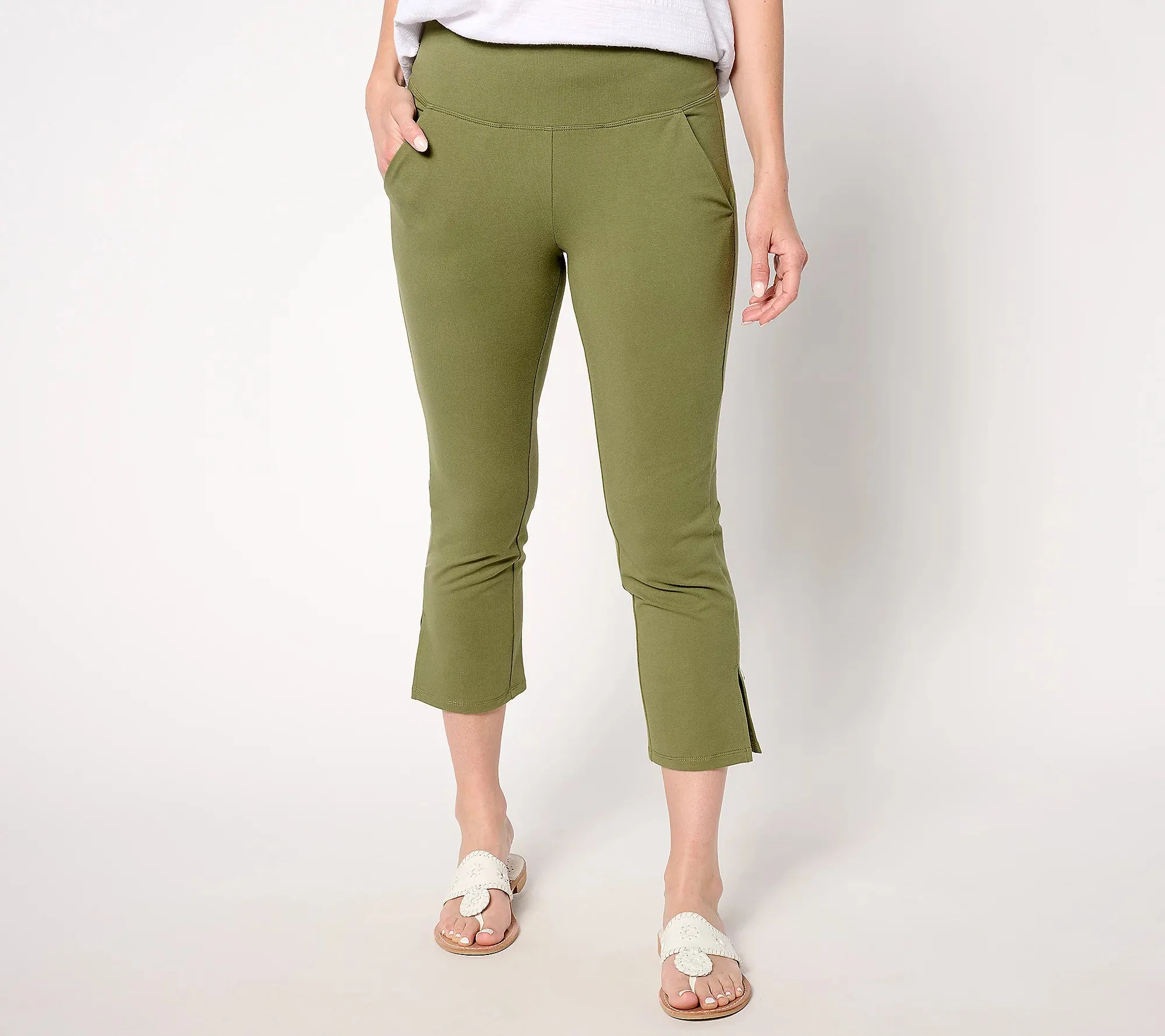 OLIVE A648210 Women with Control Tummy Control Petite Knit Crop Pants (MULTIPLE SIZES AVAILABLE)