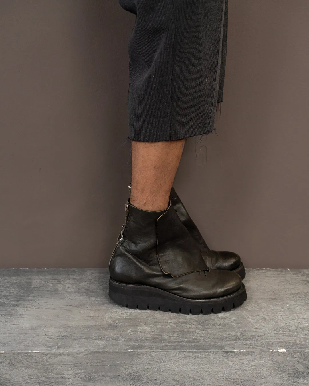 PORTAILLE HORSE LEATHER CROSS STRAP BOOTS (EU 43)